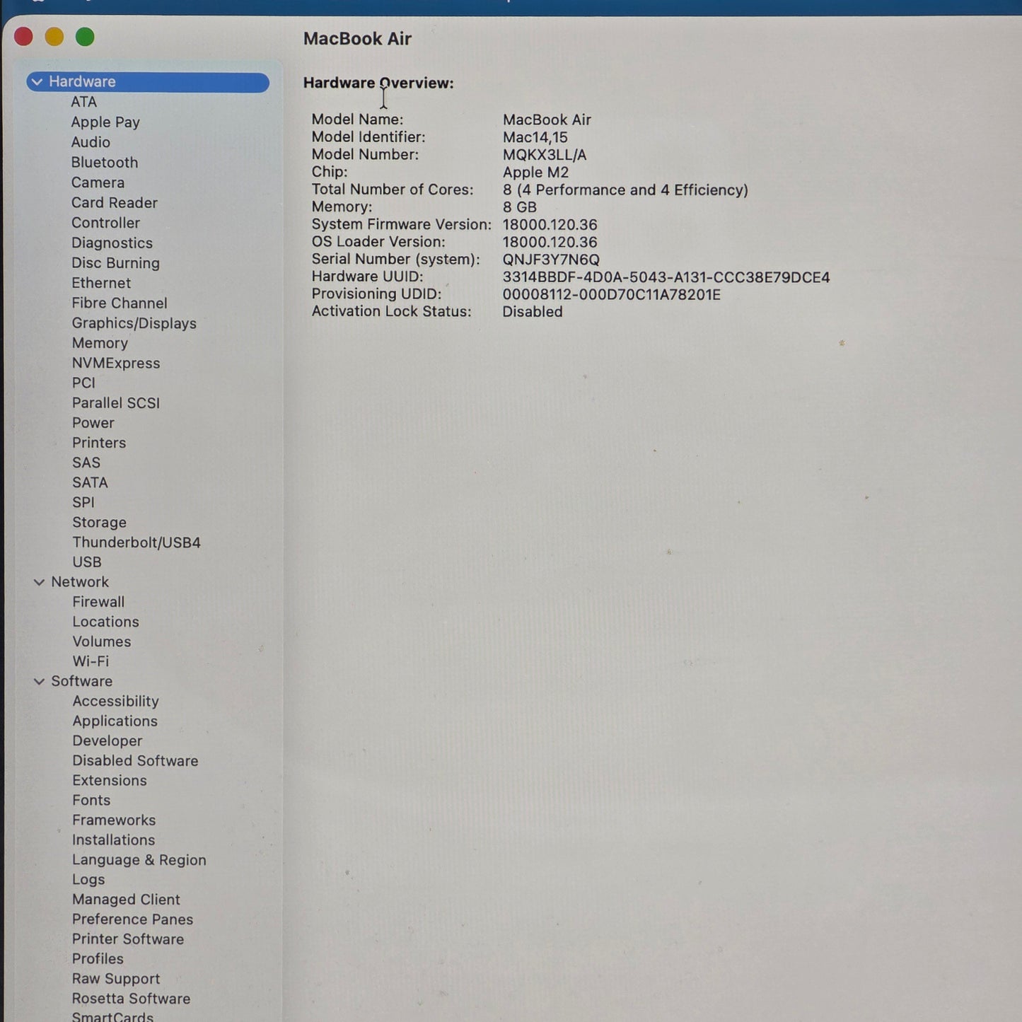 2023 Apple MacBook Air 15" M2 10C GPU 3.5GHz 8GB RAM 512GB SSD A2941