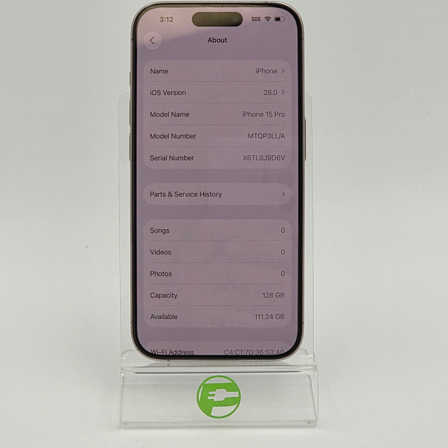Unlocked Apple iPhone 15 Pro 128GB Natural Titanium MTQP3LL/A
