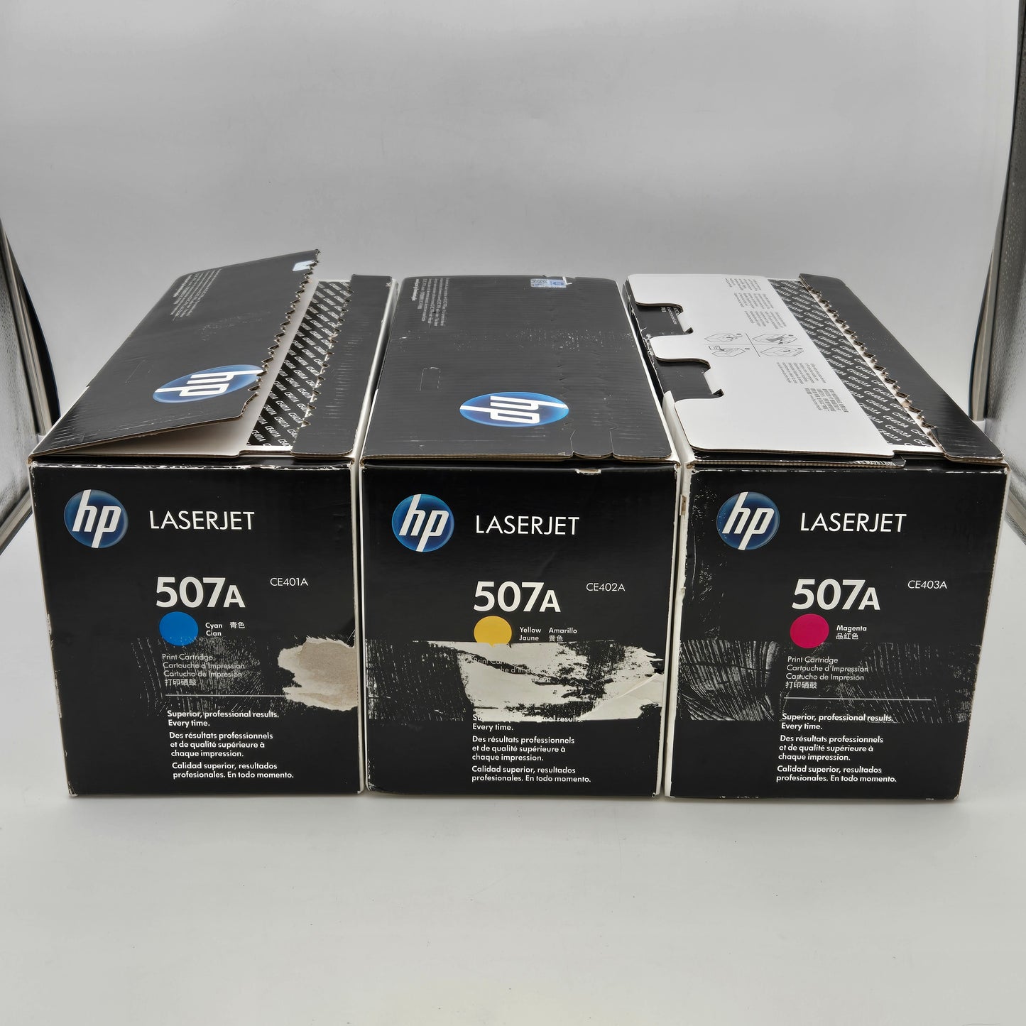 New HP 507A CE401A CE402A CE403A Multi-Color Toner Cartridges Tri Pack