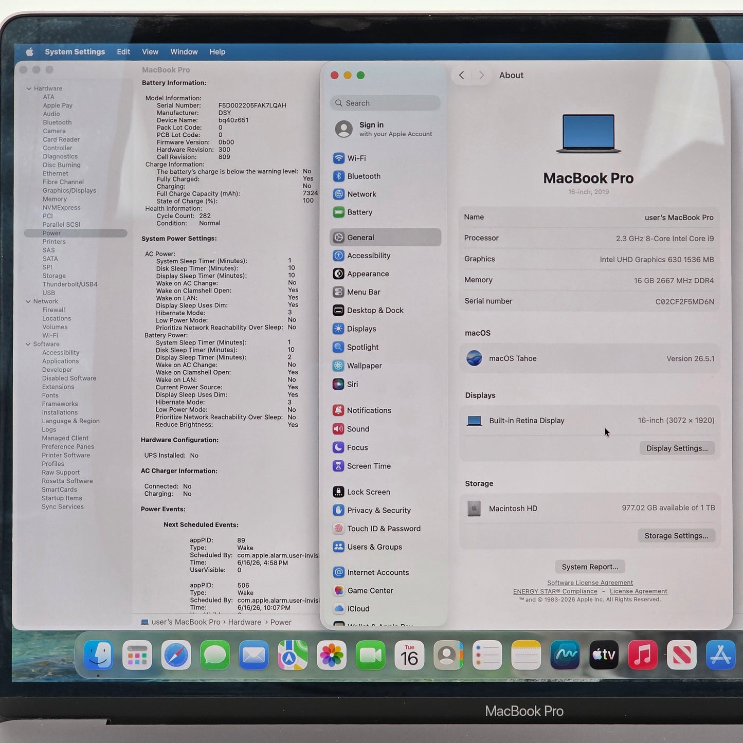 2019 Apple MacBook Pro 16" i9 2.3GHz 16GB RAM 1TB SSD Silver A2141