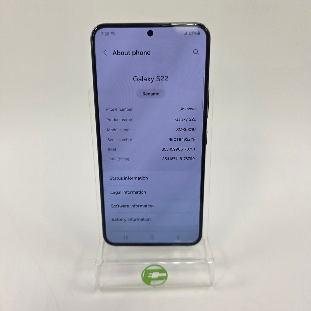 GSM Unlocked Samsung Galaxy S22 8GB RAM 128GB SM-S901U Black