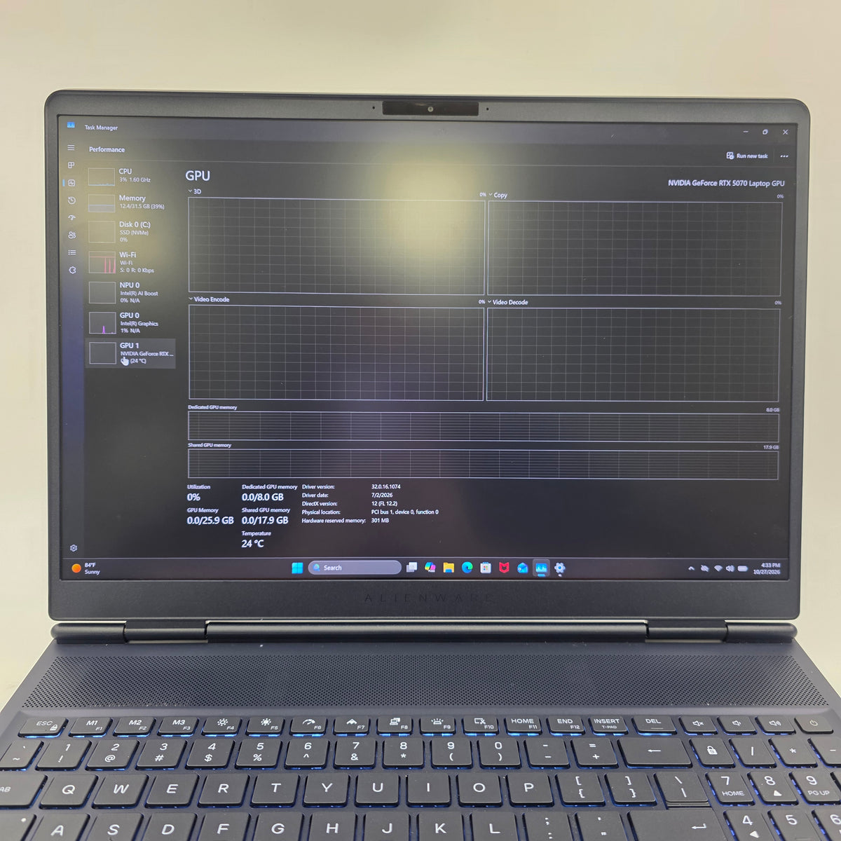 Dell Alienware 16x Aurora AC16251 16" Ultra 9 275hx 32GB RAM 2TB SSD RTX 5070