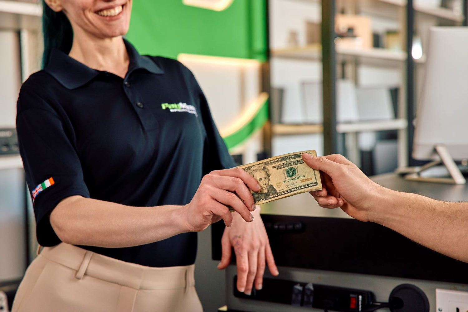 customer being paid