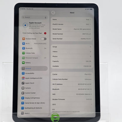 Unlocked Apple iPad Air 5th Gen 256GB Pink MM723LL/A