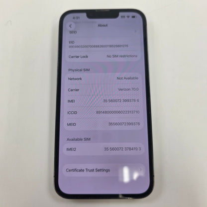 Broken Unlocked Apple iPhone 13 Pro 256GB 26.5 Read notes 
