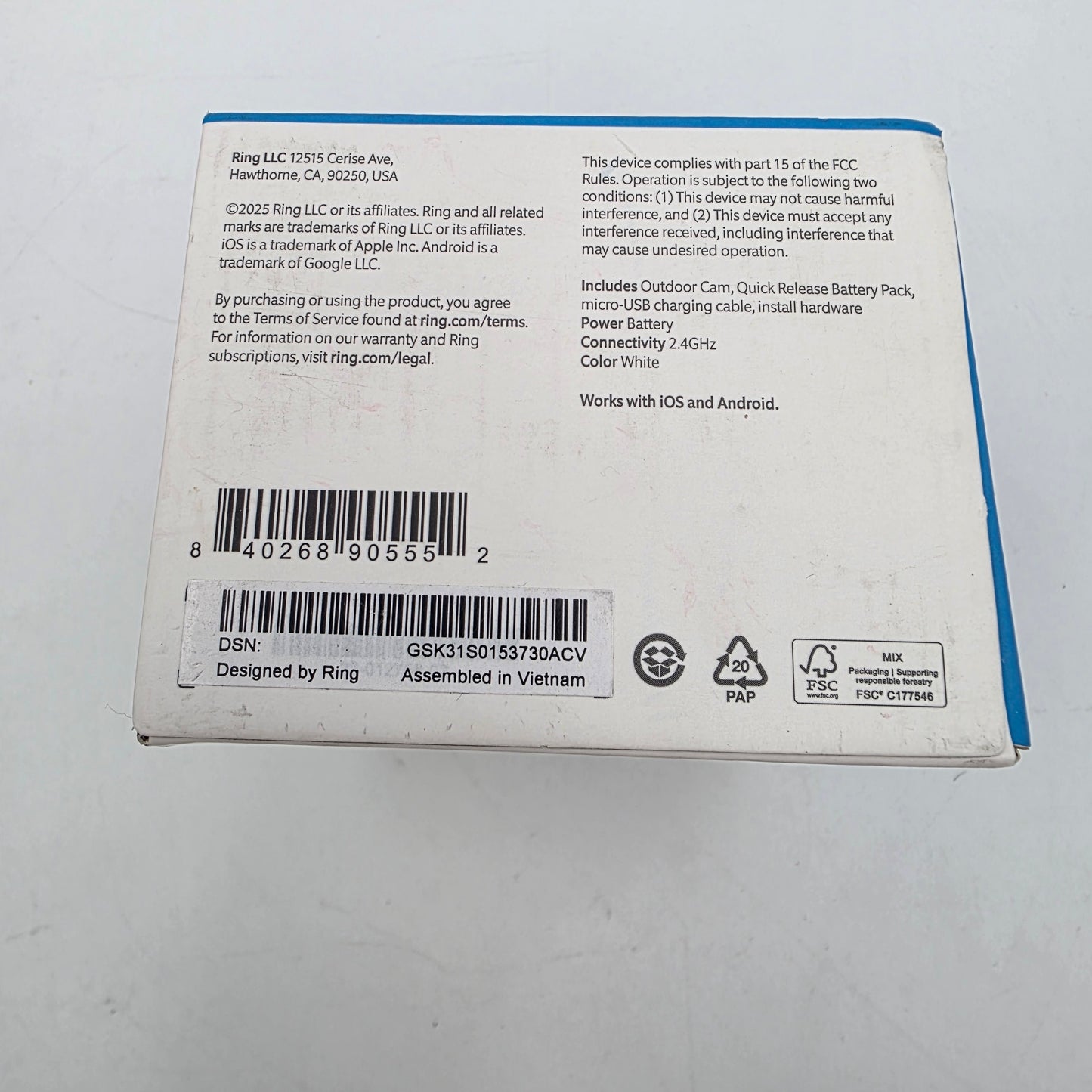 New Ring Indoor Cam Outdoor Cam Outdoor Cam Plus Battery Doorbell  Security Cameras LOT