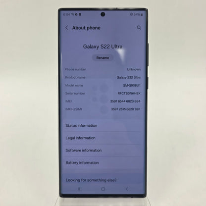GSM Unlocked Samsung Galaxy S22 8GB RAM 128GB SM-S908U1 Phantom Black