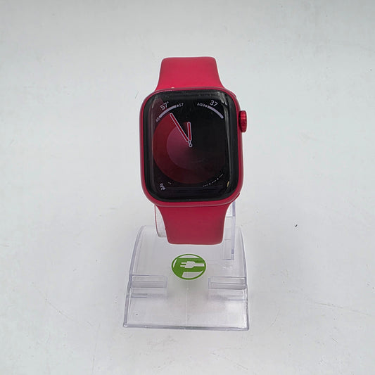 Unlocked Apple Watch Series 8 41MM Product Red Aluminum Red Sport Band MNV13LL/A