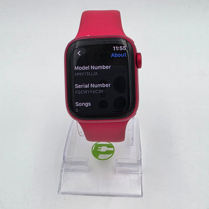 Unlocked Apple Watch Series 8 41MM Product Red Aluminum Red Sport Band MNV13LL/A