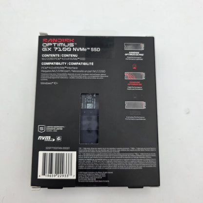 New SanDisk 2280mm Optimuss GX 7100 1TB M.2 NVMe Gen4.0 x 4 SSD SDSP7110TAN000G1
