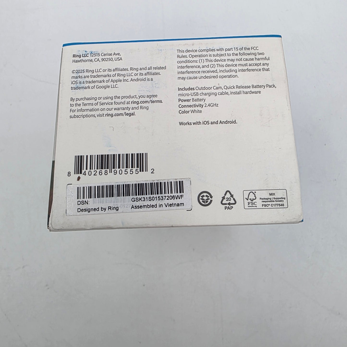 New Ring Indoor Cam Outdoor Cam Outdoor Cam Plus Battery Doorbell  Security Cameras LOT