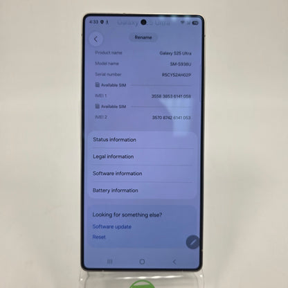 GSM Unlocked Samsung Galaxy S25 Ultra 12GB RAM 512GB SM-S938U TitaniumSilverblue