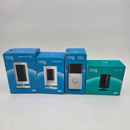 New Ring Indoor Cam Outdoor Cam Outdoor Cam Plus Battery Doorbell  Security Cameras LOT