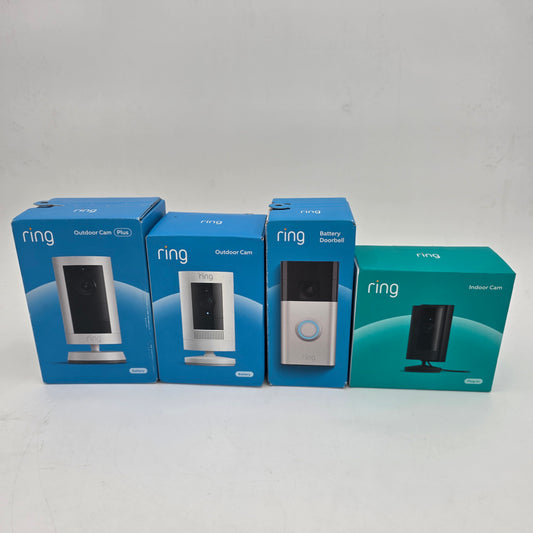 New Ring Indoor Cam Outdoor Cam Outdoor Cam Plus Battery Doorbell  Security Cameras LOT