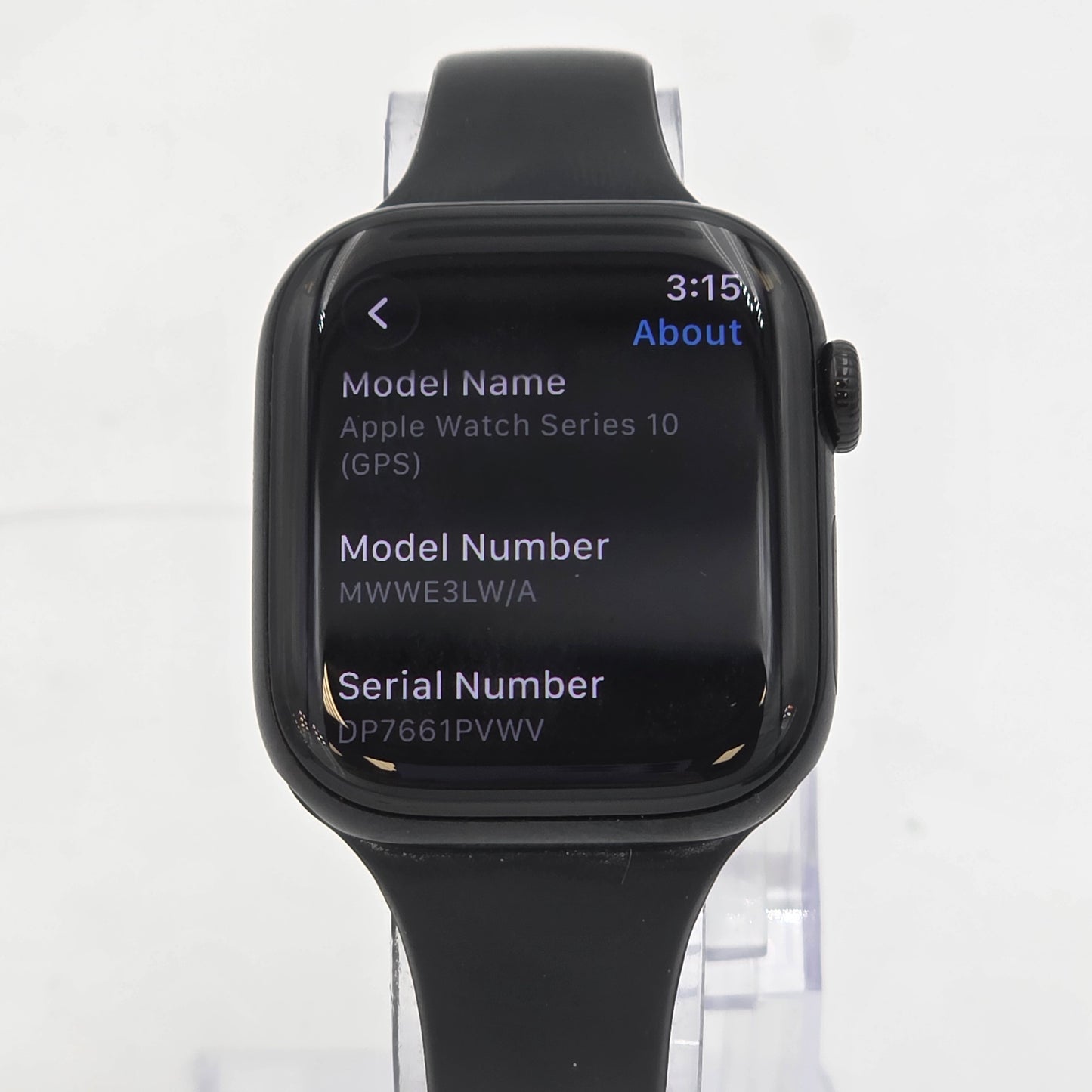 GPS Only Apple Watch Series 10 42MM Black Aluminum Aftermarket Band MWWE3LW/A