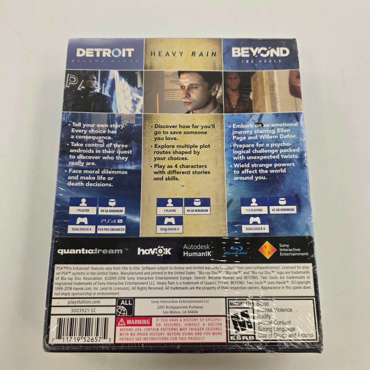 New Quantic Dream Collection (Sony PlayStation 4 PS4, 2018)