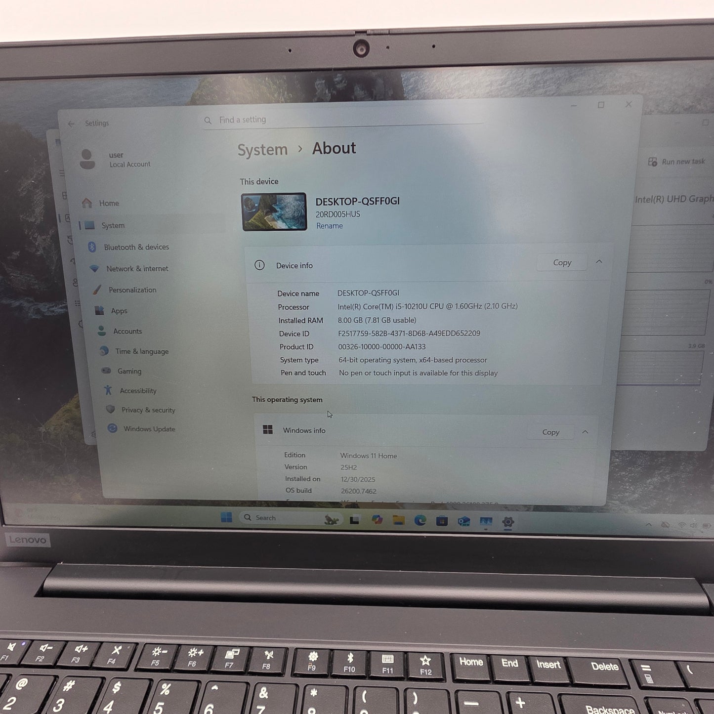 Lenovo E15 15.6" i5-10210U 2.1GHz 8GB RAM 256GB SSD 20RD-005HUS