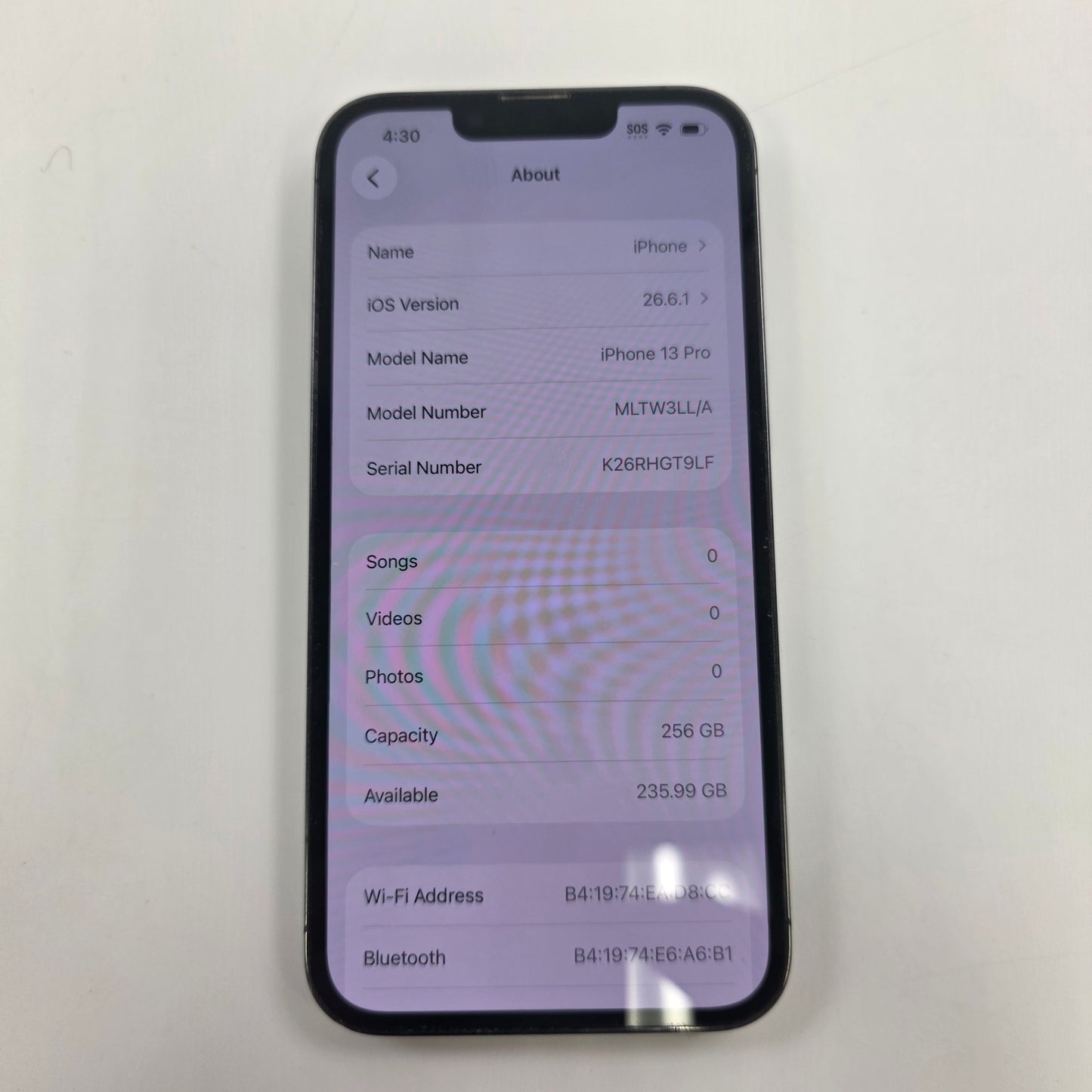 Broken Unlocked Apple iPhone 13 Pro 256GB 26.5 Read notes 