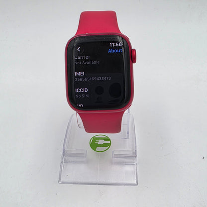 Unlocked Apple Watch Series 8 41MM Product Red Aluminum Red Sport Band MNV13LL/A