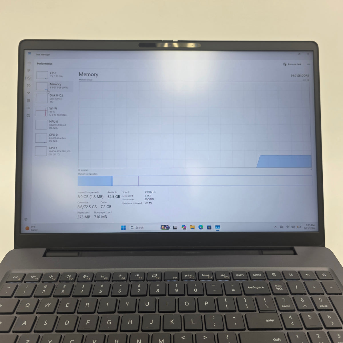 Dell Pro Max 16 Plus 16" Ultra 7 265U 2.6GHz 64GB RAM 1TB SSD PRO 1000 Blackwell