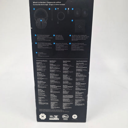 New Logitech Pro X Wireless Over Ear Gaming Headset Black 981-000906
