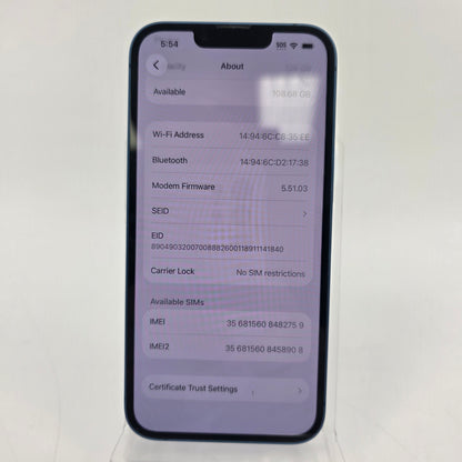 Factory Unlocked Apple iPhone 13 128GB Blue MLAE3LL/A