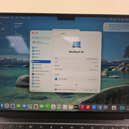 2022 Apple MacBook Air 13.6" M2 8C GPU 3.5GHz 8GB RAM 256GB SSD MLY33LL/A