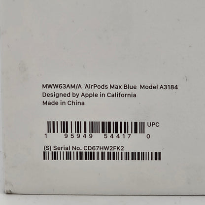 New Apple AirPods Max USB-C Wireless Over-Ear Headphones Blue MWW63AM/A