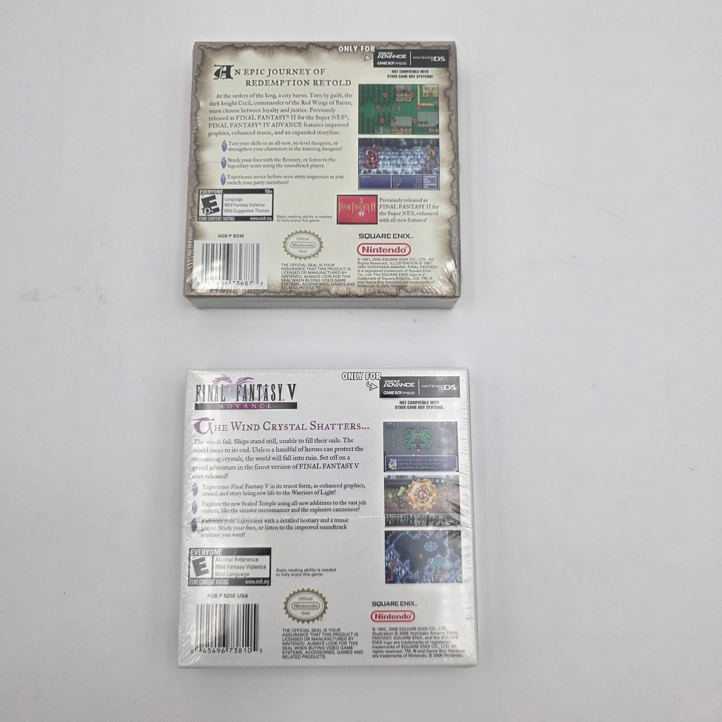 New Lot of 2 Nintendo GBA Games Final Fantasy IV and V Sealed