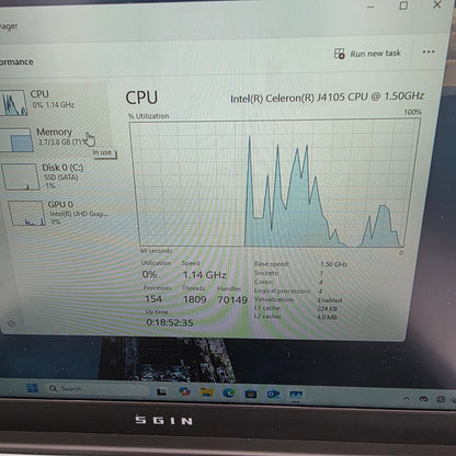 SGIN Laptop M15 15.6" Celeron J4105 1.5GHz 4GB RAM 128GB