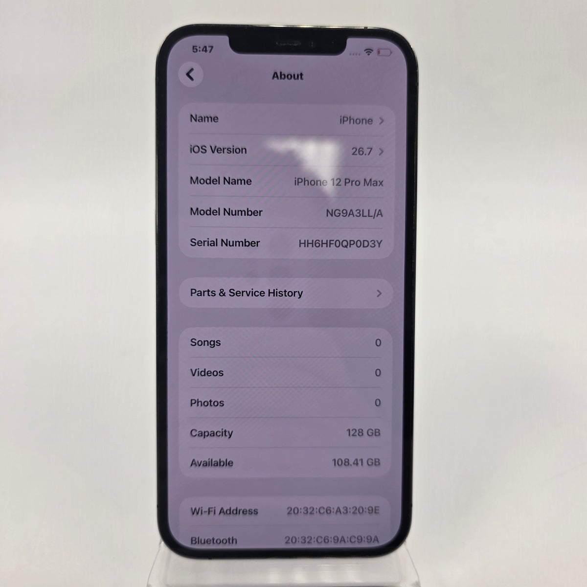 Broken Unlocked Apple iPhone 12 Pro Max 128GB 26.7 Graphite NG9A3LL/A Bad battery