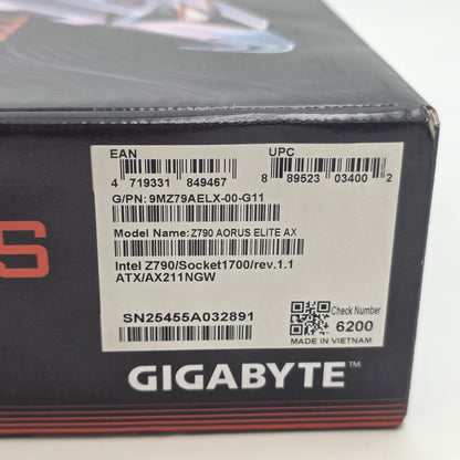 Gigabyte Z790 AORUS ELITE AX LGA 1700 Intel Core i9-12900KF 16 Core 5.20GHz ATX