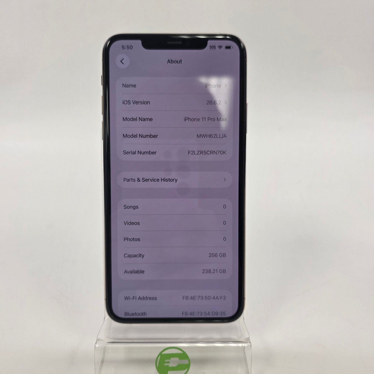 Broken Unlocked Apple iPhone 11 Pro Max 256GB 26.6.2 Gold MWH62LL/A Bad Battery