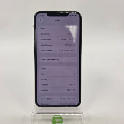 Broken Unlocked Apple iPhone 11 Pro Max 256GB 26.6.2 Gold MWH62LL/A Bad Battery