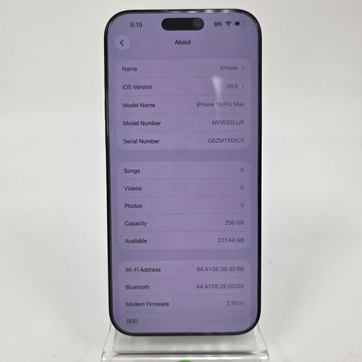 Factory Unlocked Apple iPhone 16 Pro Max 256GB Black Titanium MYW33LL/A