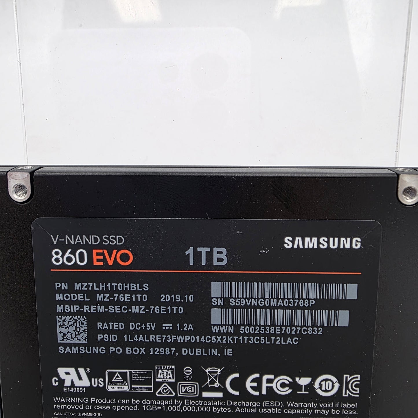 Samsung 2.5" 860 EVO 1TB SATA 6Gbps SSD MZ-76E1T0