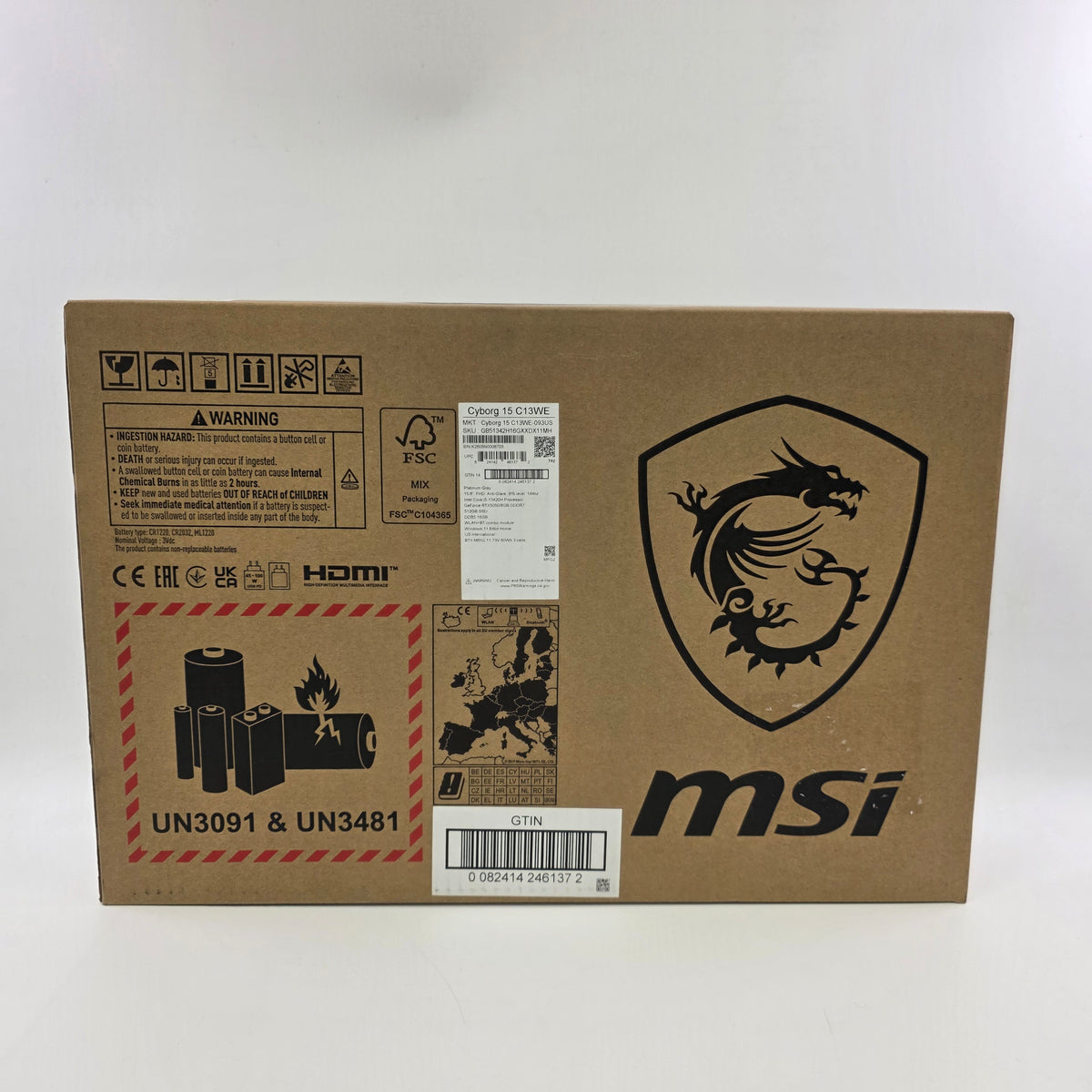 New MSI Cyborg 15 C13WE 15.6" i5-13420H 2.1GHz 16GB RAM 512GB SSD RTX 5050