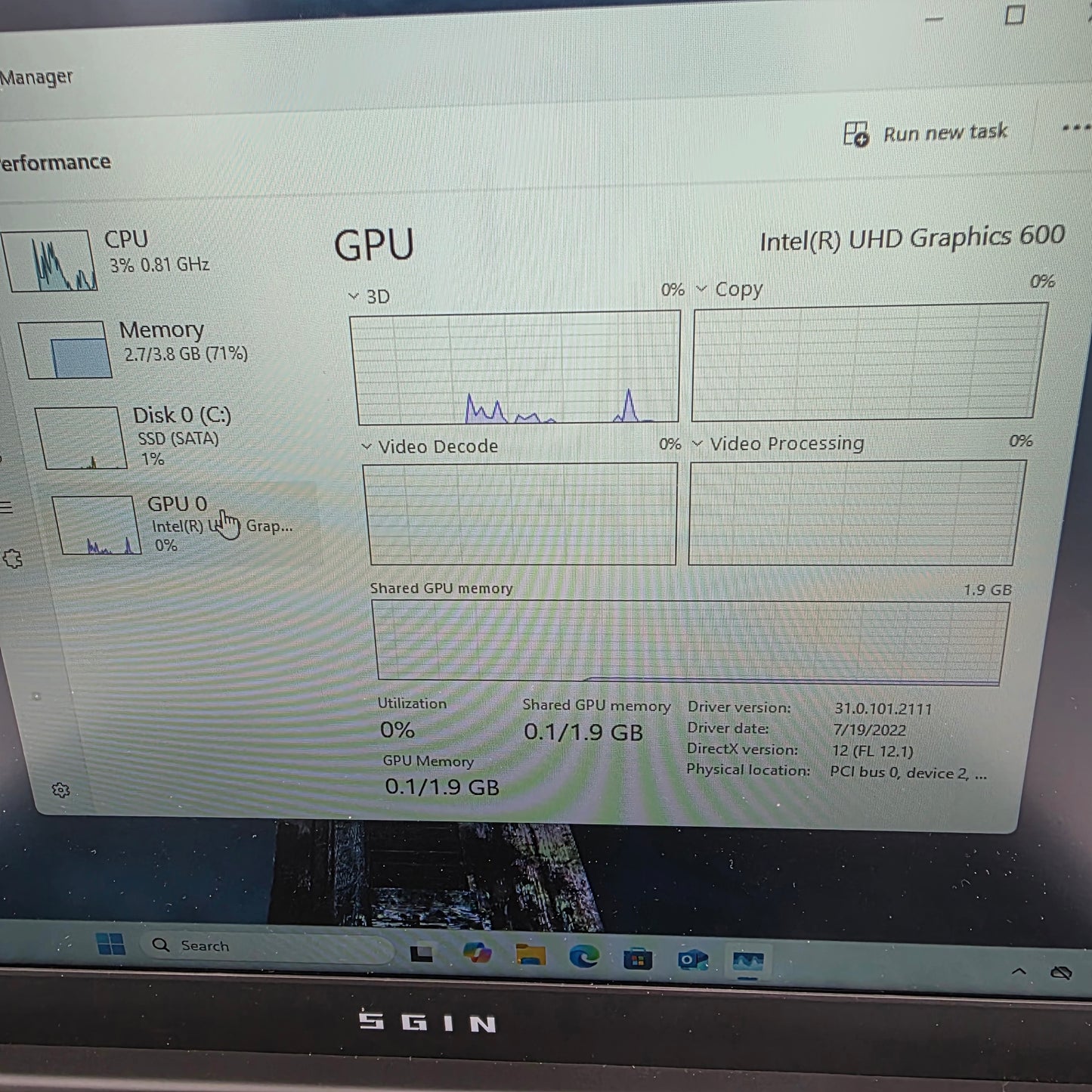 SGIN Laptop M15 15.6" Celeron J4105 1.5GHz 4GB RAM 128GB