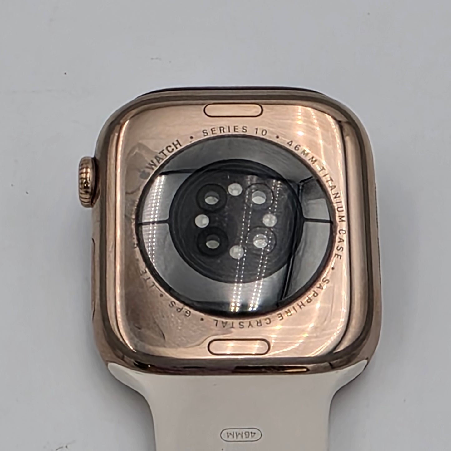 Factory Unlocked Apple Watch Series 10 46MM Rose Gold Titanium White Sport Band